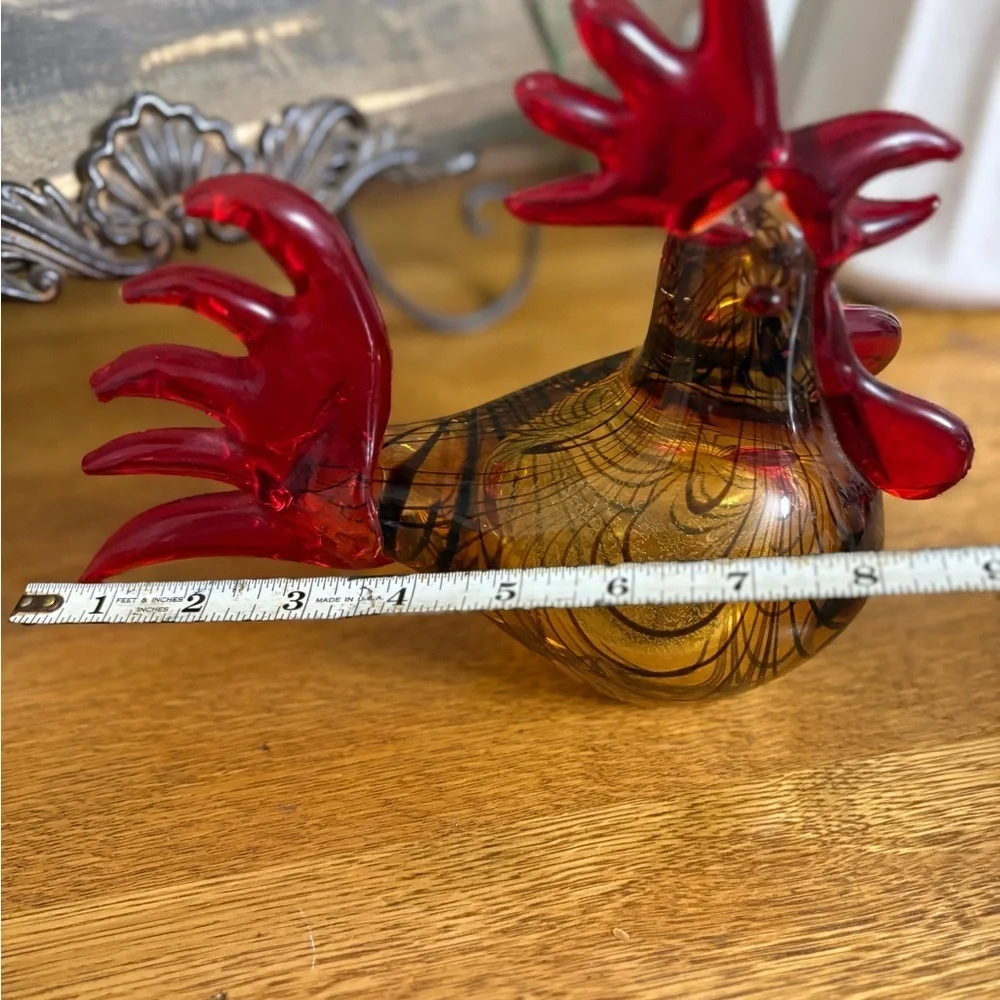 Large Robert Williams Studio Art Glass Rooster Figurine/ Paperweight
